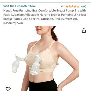 Lupanette Handsfree Pumping Bra, Size Medium